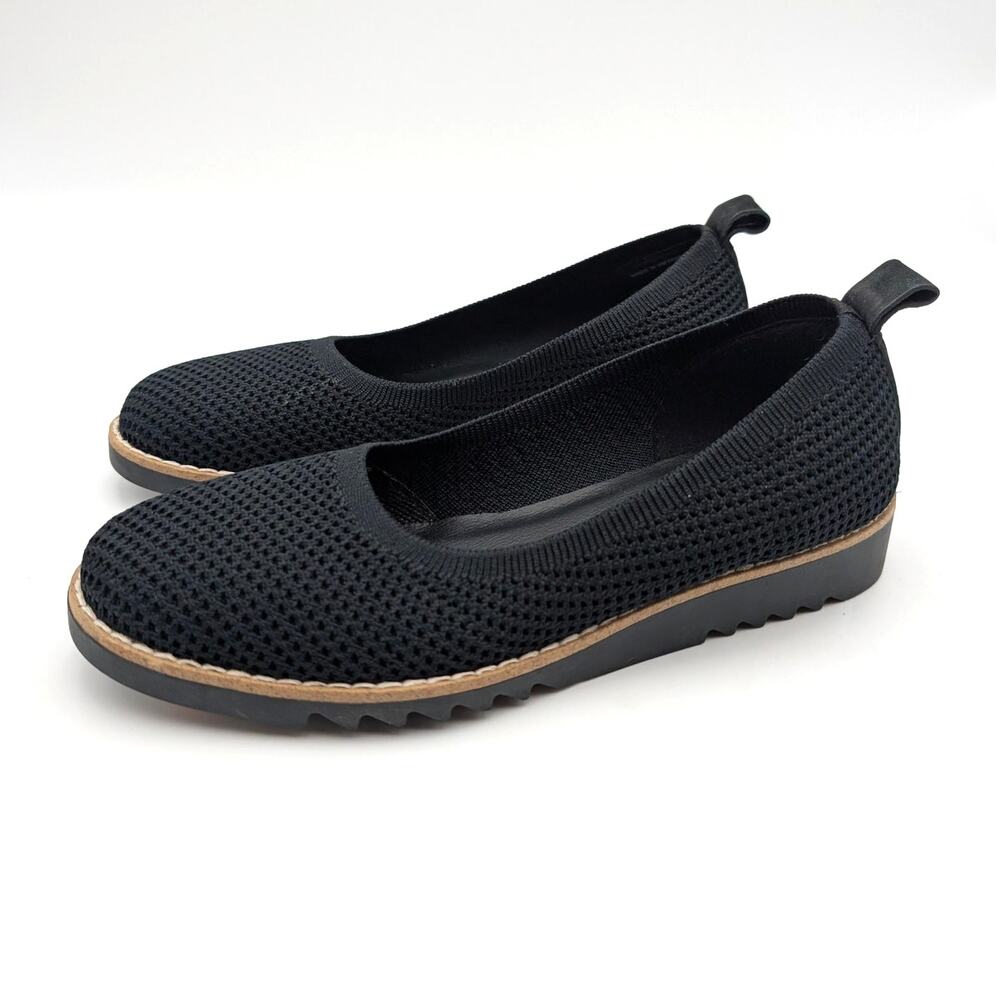 Eileen Fisher Etta Slip-On Flat Shoes Round Toe Women's Black Size US6.5 EU37